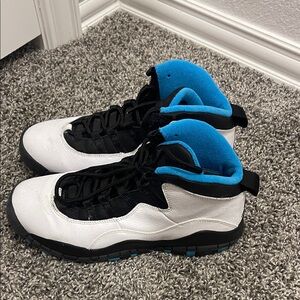 Jordan Sneakers in White, Black, and Blue